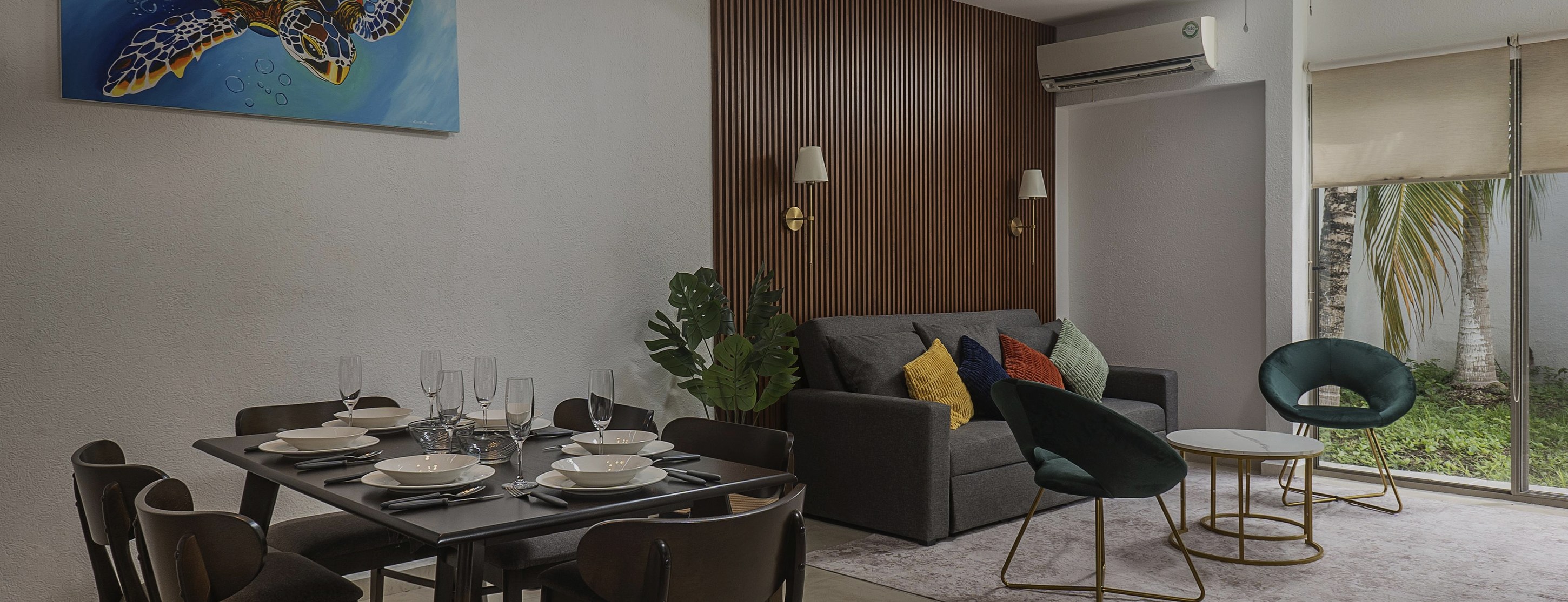 Kitchen and dining room of an apartment in Playa del Carmen